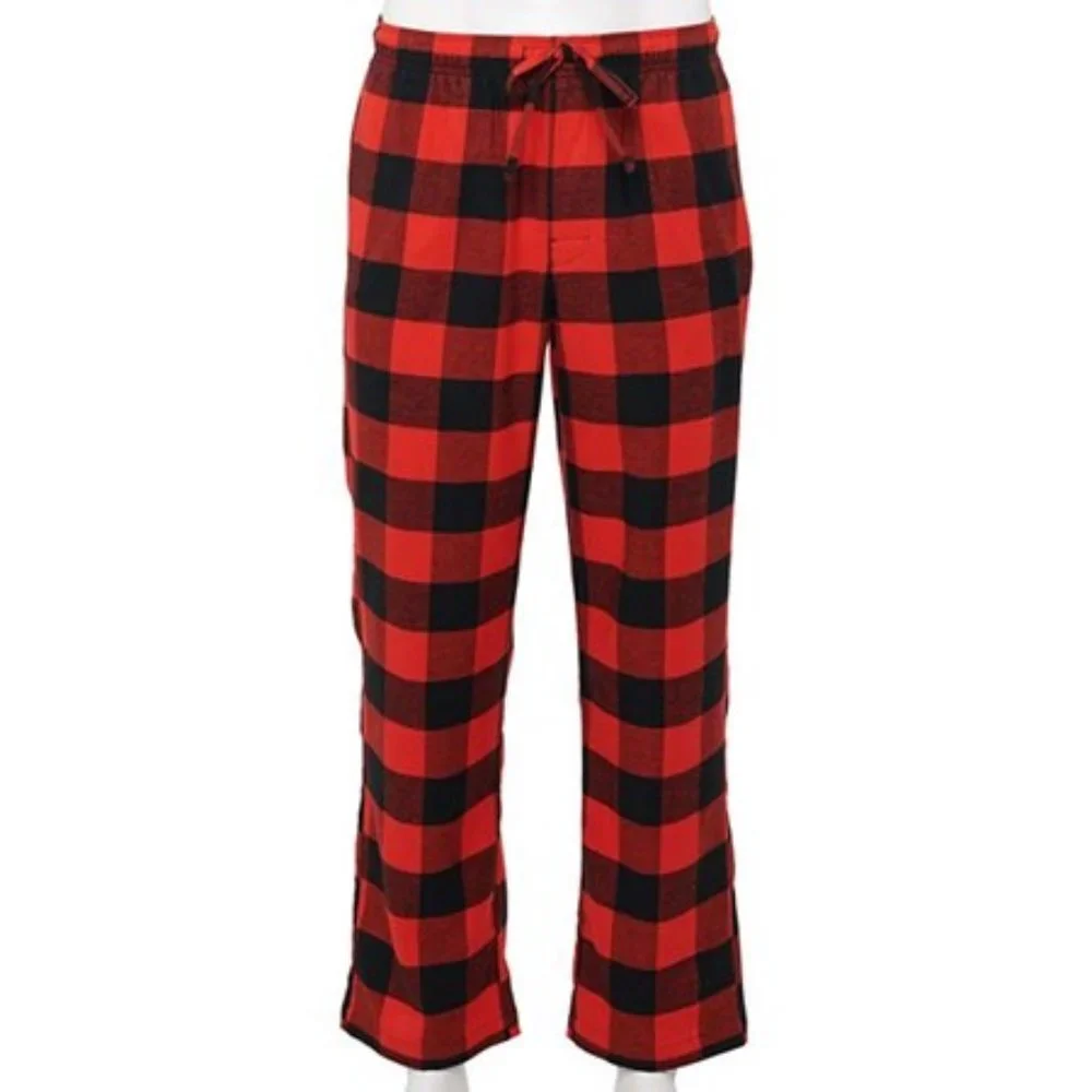 Sonoma Red Black Buffalo Check Pull-On Flannel Sleep Lounge Pants Mens XL NWOT